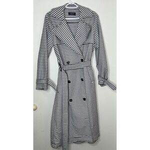 M&S Limited Edition Purple Grey Womens Pebble Belted  Mac Trench Coat US 8 UK 6